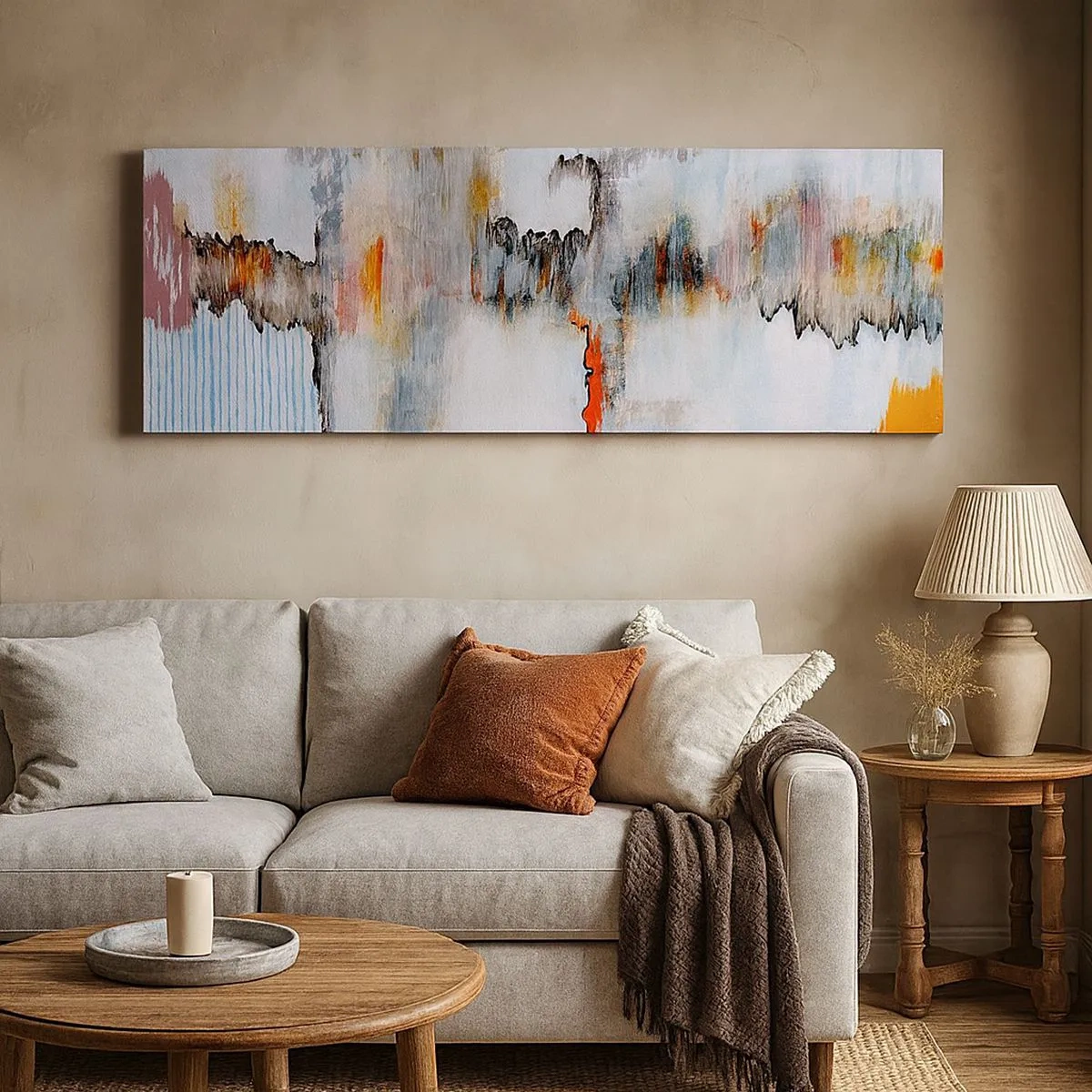 Impression sur toile - Image sur toile - Un bâton sur l'eau - 100x40 cm