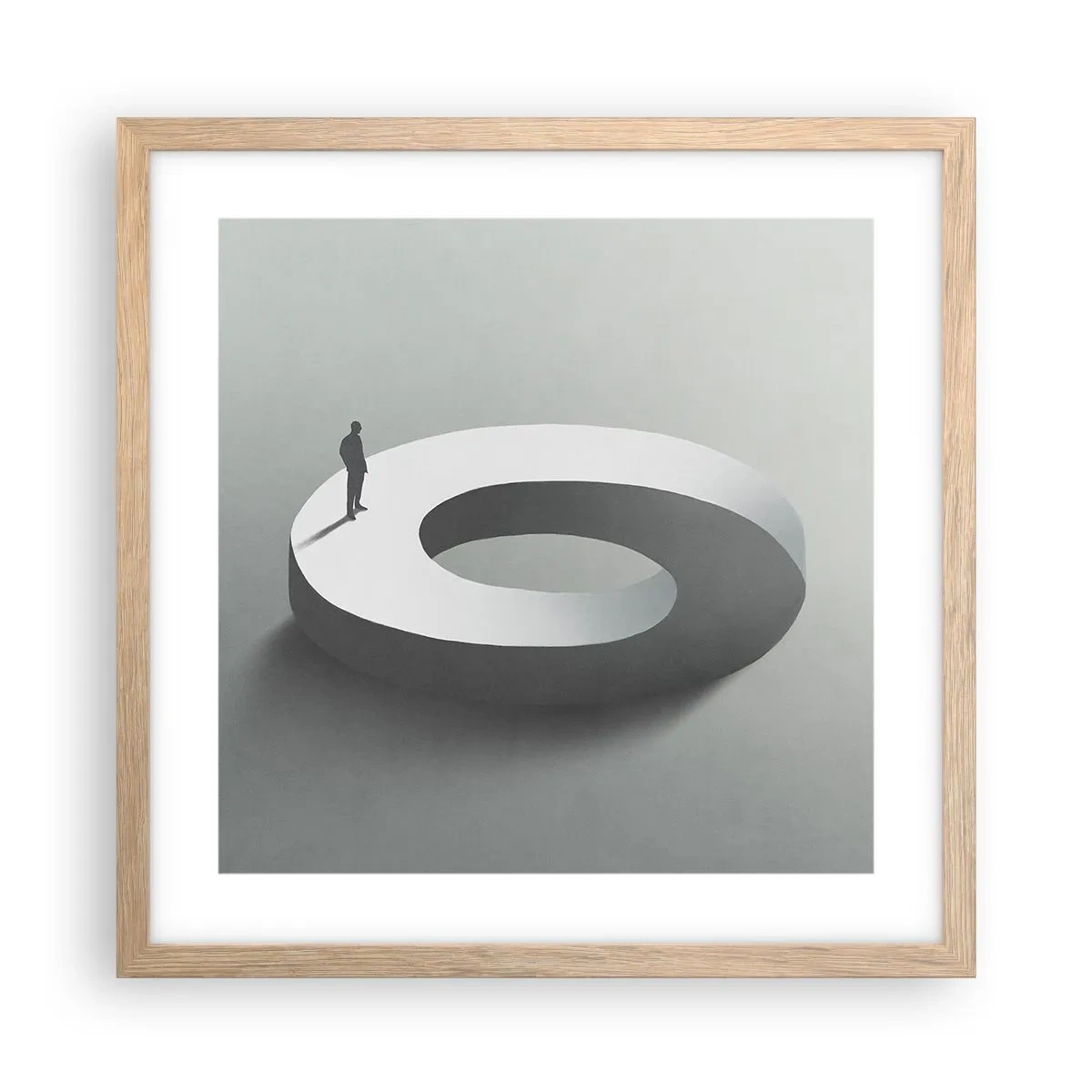 Affiche dans un chêne clair - Poster - Et sois intelligent ici - 40x40 cm