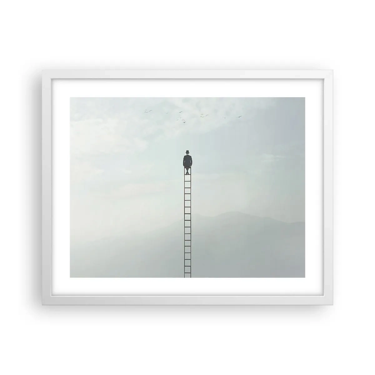 Affiche dans un cadre blanc - Poster - Se soulever au-dessus - 50x40 cm