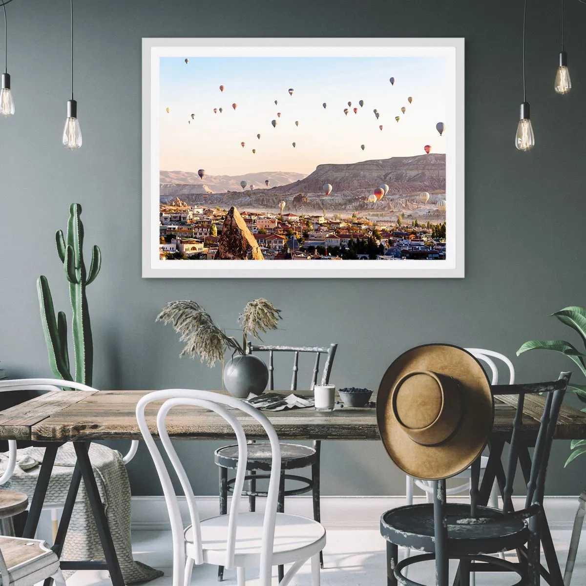 Affiche dans un cadre blanc - Poster - Comme des navires dans le ciel - 50x40 cm