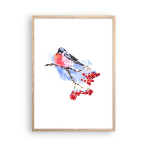 Affiche dans un chêne clair - Poster - L'hiver en couleurs - 50x70 cm