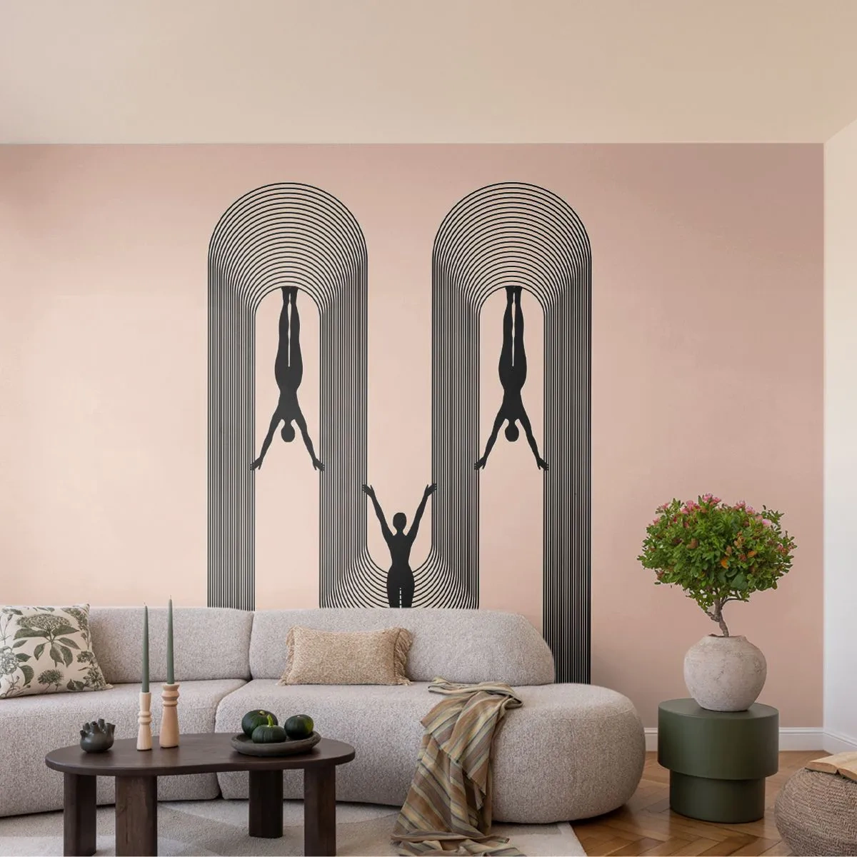 Papier Peint Autocollant Deluxe Sticker - Les jambes en l’air - Surréalisme, Corps, Yoga - 100x70 cm