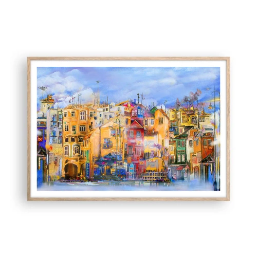 Affiche dans un chêne clair - Poster - Nous sommes ensemble - 100x70 cm