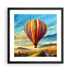 Affiche dans un cadre noir - Poster - Dans le silence on voit mieux - 40x40 cm