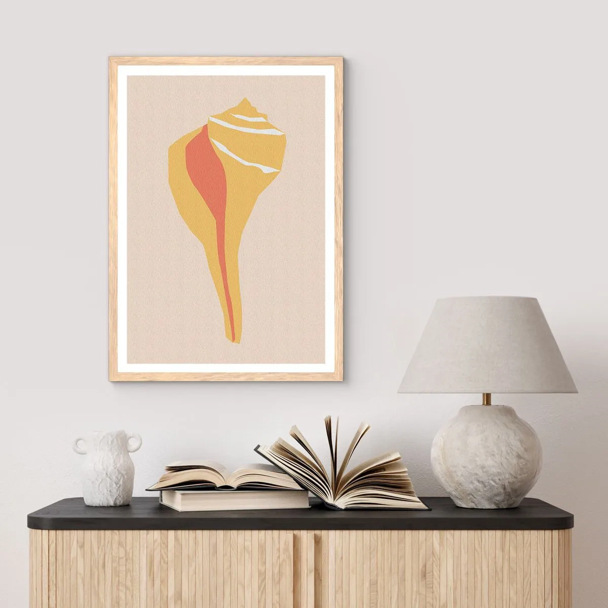 Affiche dans un chêne clair - Poster - Abstraction organique – croissance - 70x100 cm