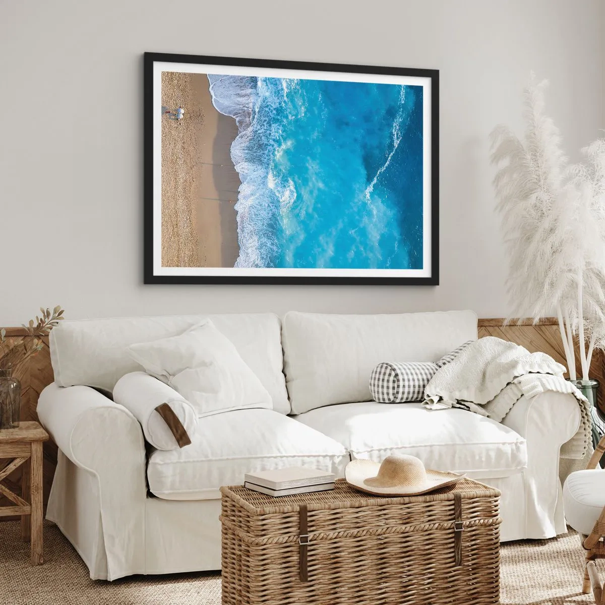 Affiche dans un cadre noir - Poster - La force du bleu - 50x40 cm