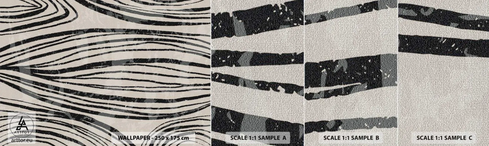 Échantillon de Papier Peint Premium Canvas - Ligne de marécage - Abstraction, Lignes, Moderne - 100x30 cm