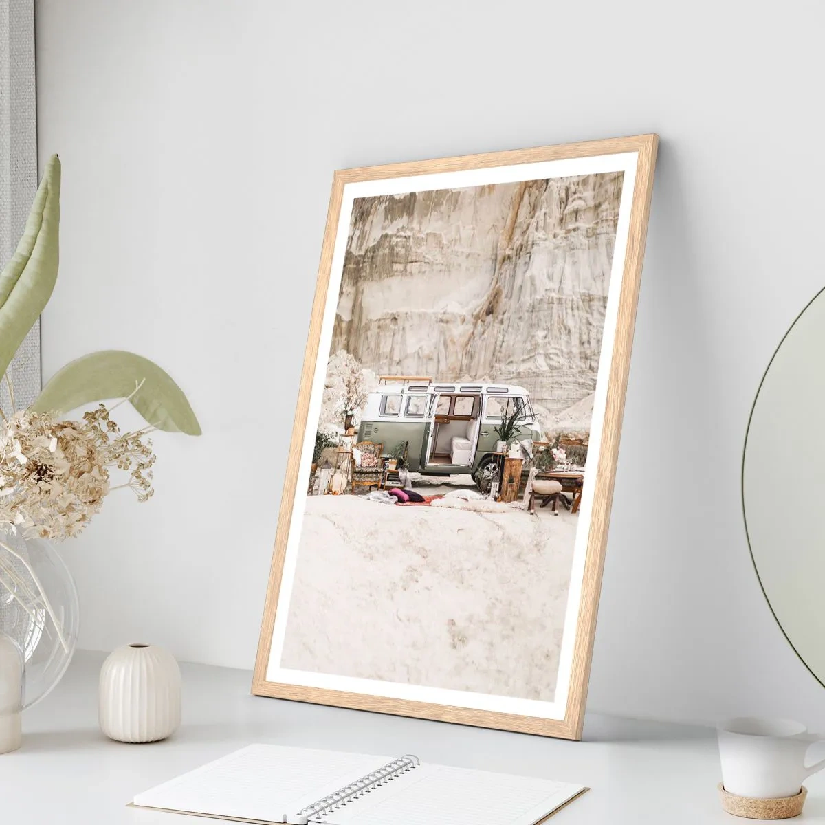 Affiche dans un chêne clair - Poster - Il est temps de commencer le voyage - 61x91 cm