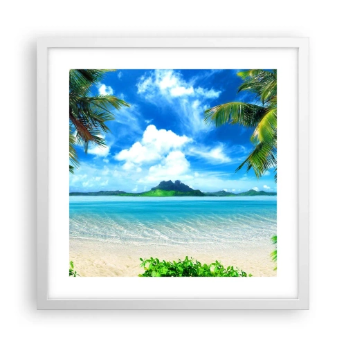 Affiche dans un cadre blanc - Poster - L'azur des tropiques - 40x40 cm
