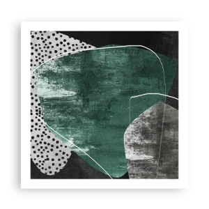 Affiche - Poster - Abstraction colorée avec feuille d'or - 60x60 cm