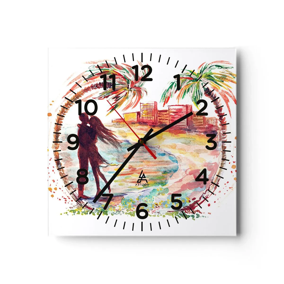 Horloge murale - Pendule murale - Vacances romantiques - 30x30 cm