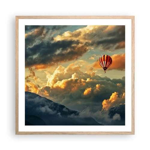 Affiche dans un chêne clair - Poster - Je vole parce que je veux - 60x60 cm