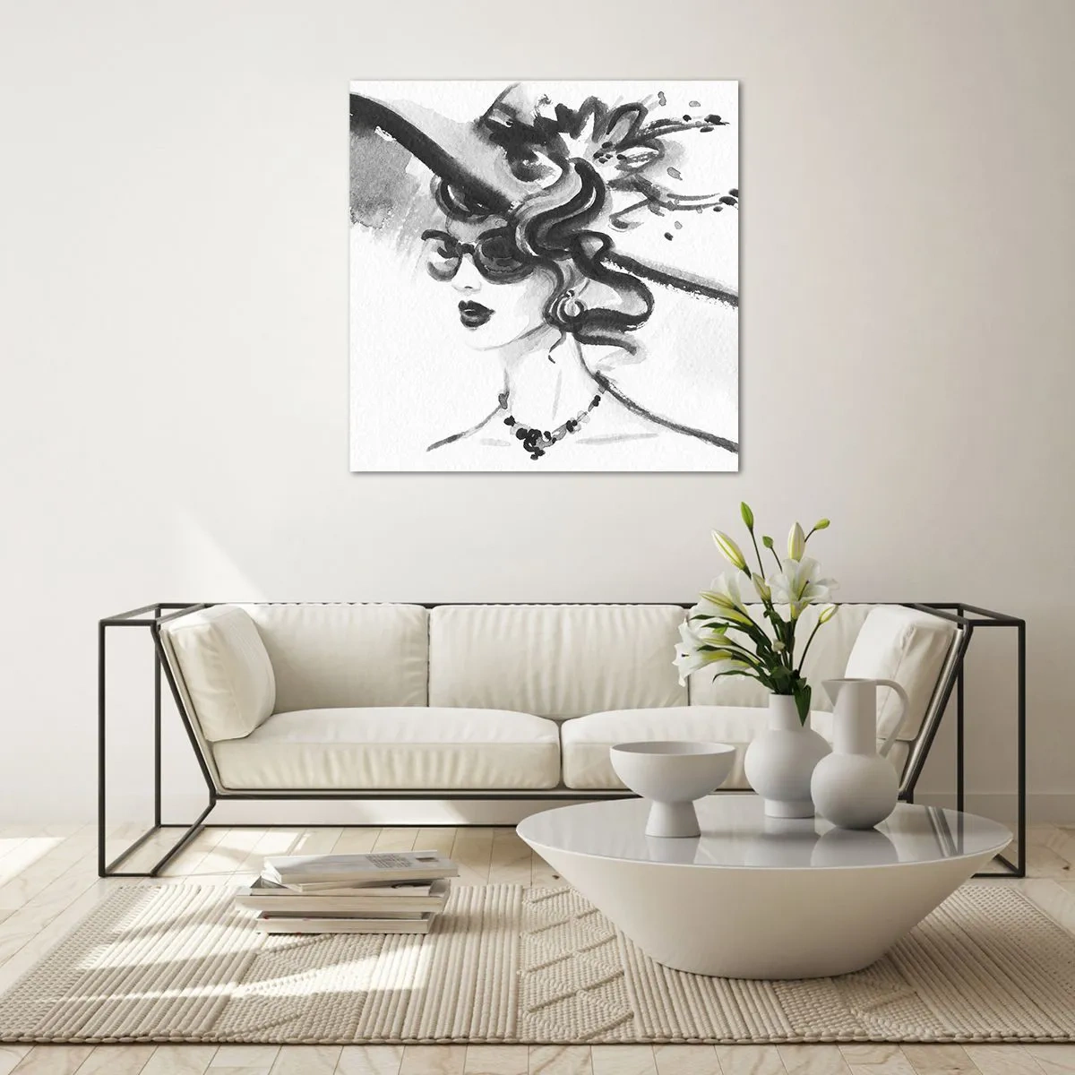 Impression sur verre - Image sur verre - Une dame de caractère - 70x70 cm