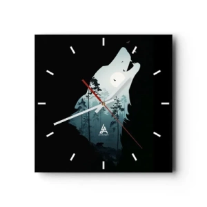Horloge murale - Pendule murale - La voix de nuit de la forêt - 40x40 cm