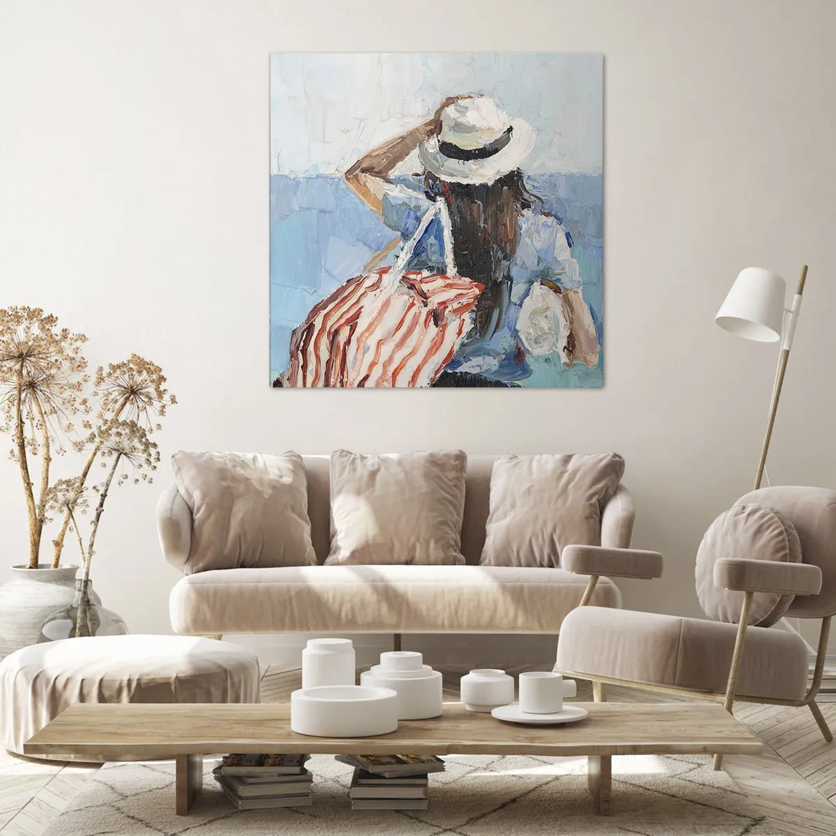Impression sur toile - Image sur toile - Bienvenue à vos vacances - 50x50 cm
