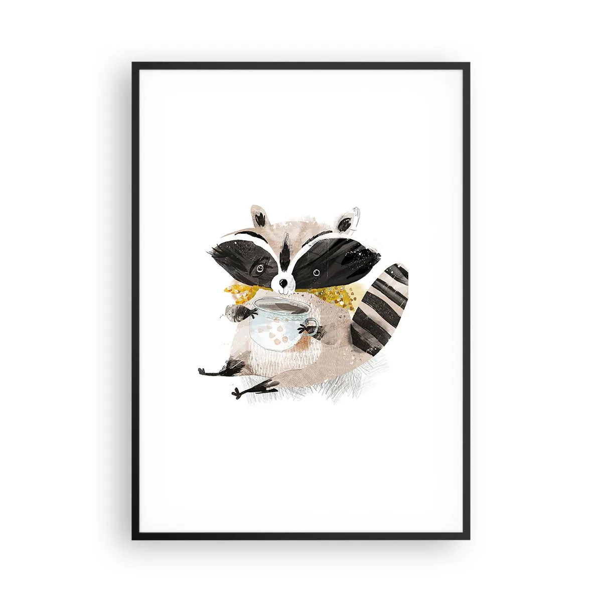 Affiche dans un cadre noir - Poster - Mon ami le raton laveur - 70x100 cm
