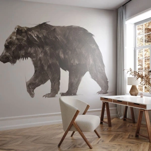 Papier peint sur mesure Premium Sand - Je porte toujours de la vraie fourrure ! - Animaux, Ours, Abstraction