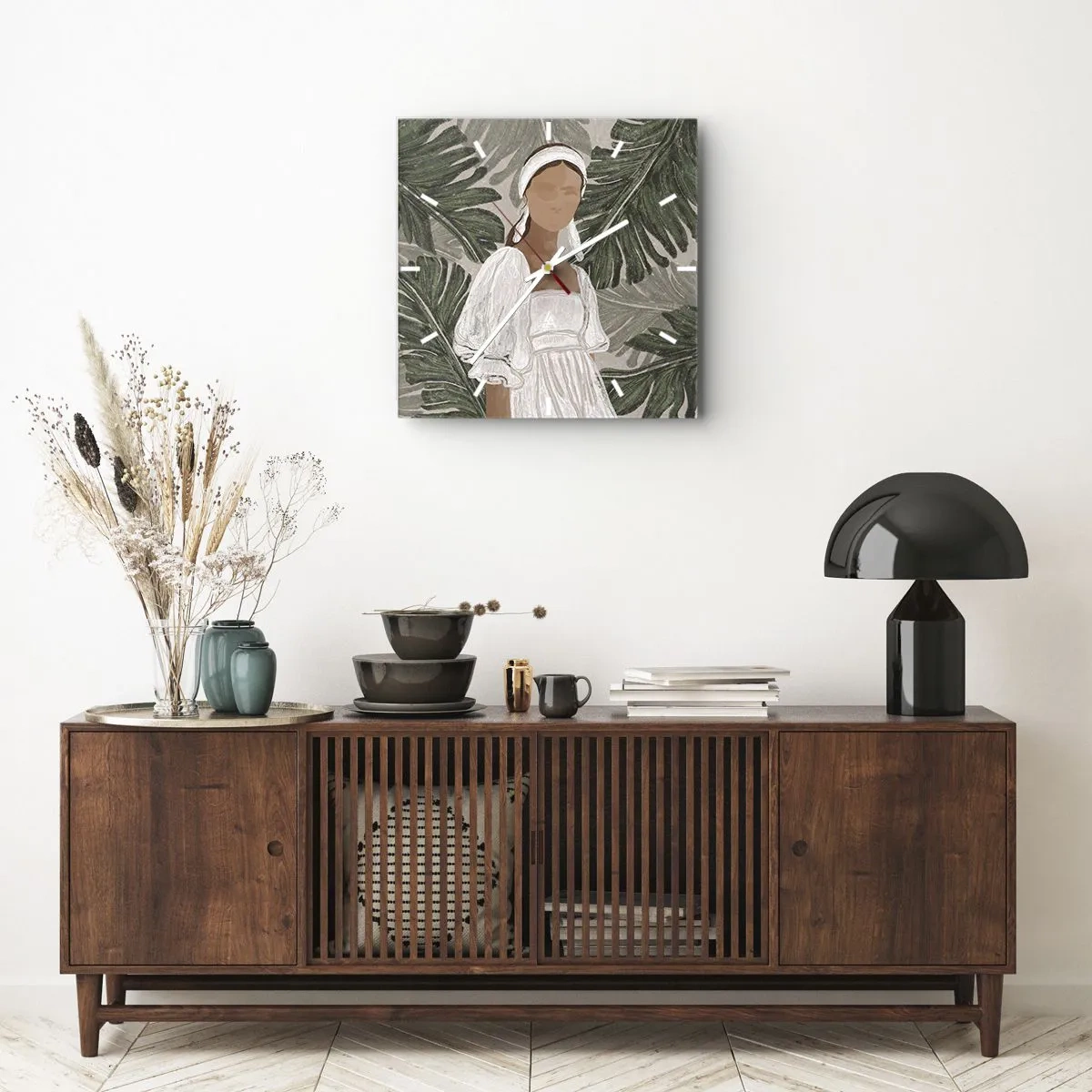 Horloge murale - Pendule murale - Portrait exotique - 40x40 cm