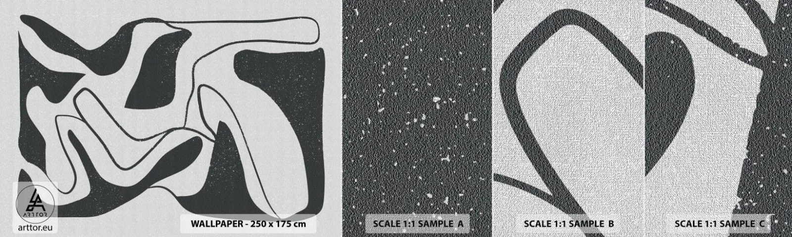 Échantillon de Papier Peint Premium Canvas - Amusement de labyrinthe abstrait - Bohème, Minimalisme, Morceau - 100x30 cm