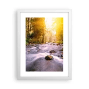 Affiche dans un cadre blanc - Poster - Malachite dans un cadre argent et or - 30x40 cm