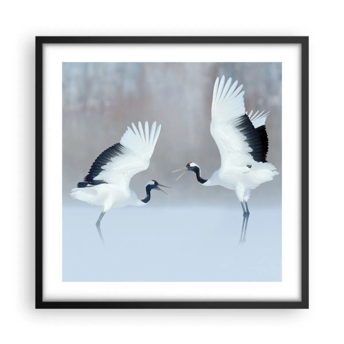 Affiche dans un cadre noir - Poster - Danse dans le brouillard - 50x50 cm