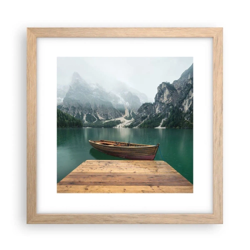 Affiche dans un chêne clair - Poster - Faire face à la fierté des rochers - 30x30 cm