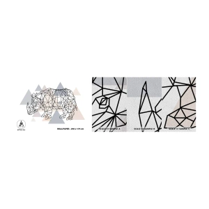 Échantillon de Papier Peint Premium Sand - Structure de force - Abstraction, Graphique, Rhinocéros - 100x30 cm