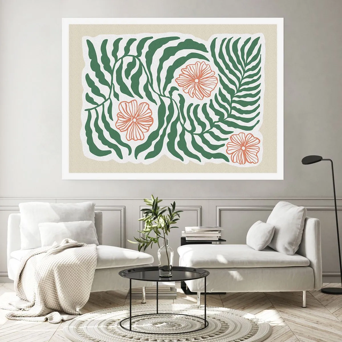 Affiche - Poster - Fleurit en vert - 70x50 cm