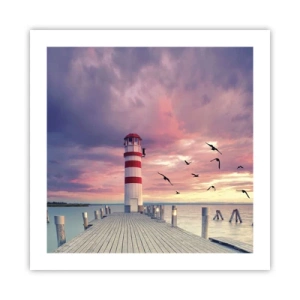 Affiche - Poster - C'est l'heure d'aller au port - 50x50 cm