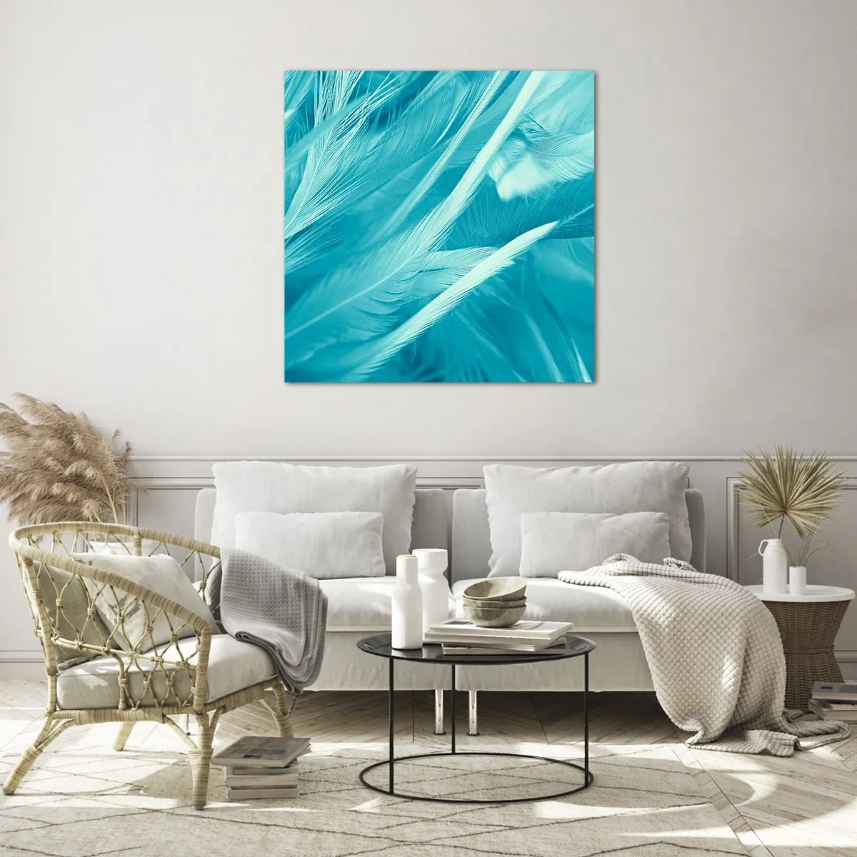 Impression sur verre - Image sur verre - Se noyer dans les plumes - 60x60 cm