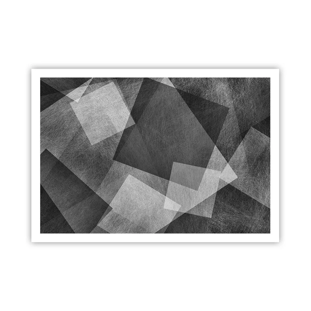 Affiche - Poster - Abstraction en noir et blanc avec des formes géométriques - 100x70cm - Le symbole éternel de durabilité et d'ordre - Décoration murale moderne pour le salon et la chambre ARTTOR