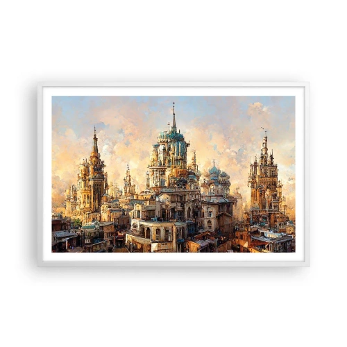 Affiche dans un cadre blanc - Poster - Ville des villes - 91x61 cm