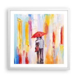 Affiche dans un cadre blanc - Poster - Qu'il pleuve encore - 50x50 cm