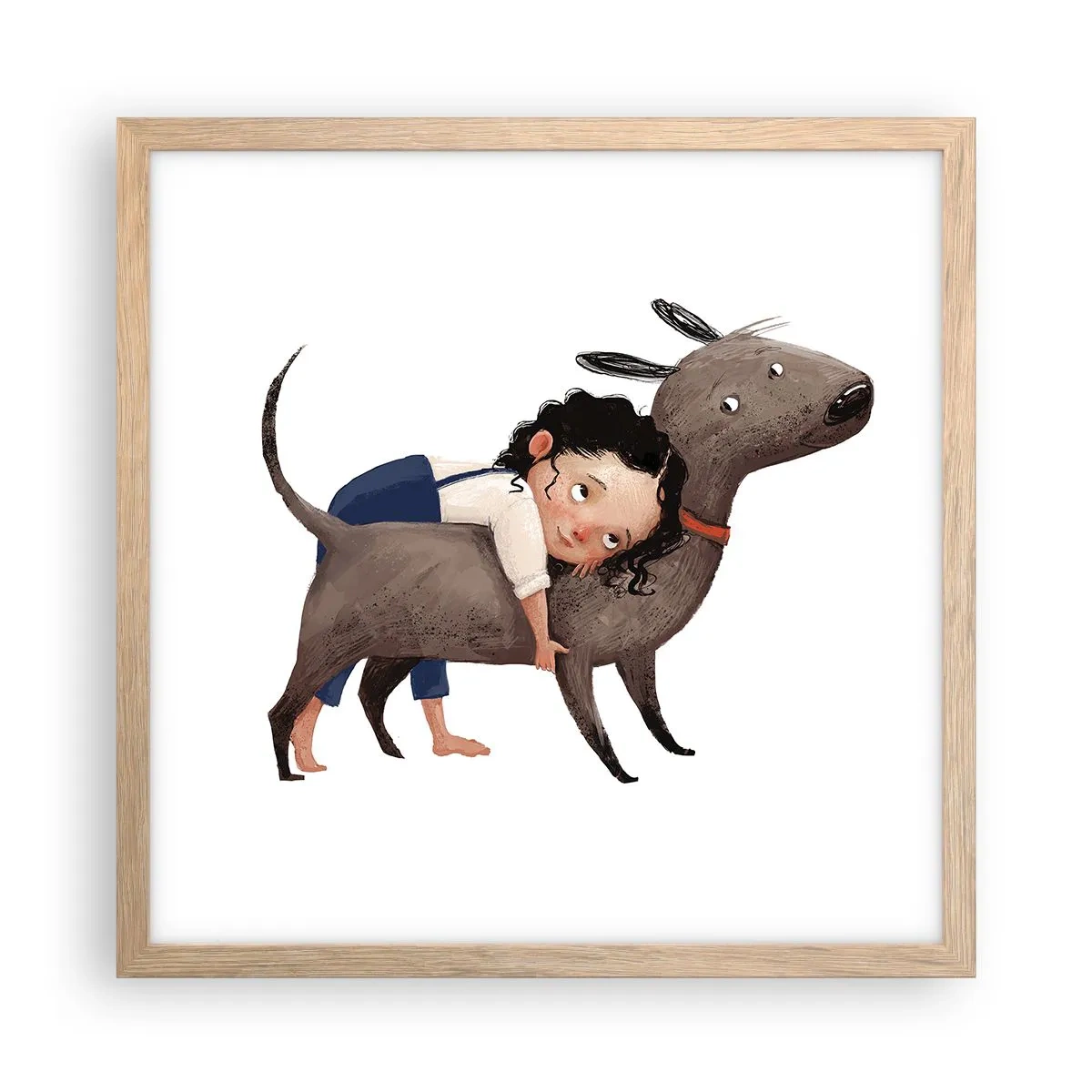 Affiche dans un chêne clair - Poster - Les meilleurs amis - 40x40 cm