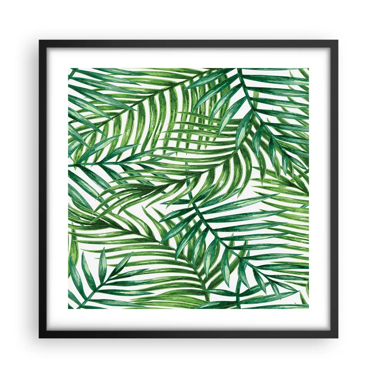 Affiche dans un cadre noir - Poster - Sous la canopée verte - 50x50 cm
