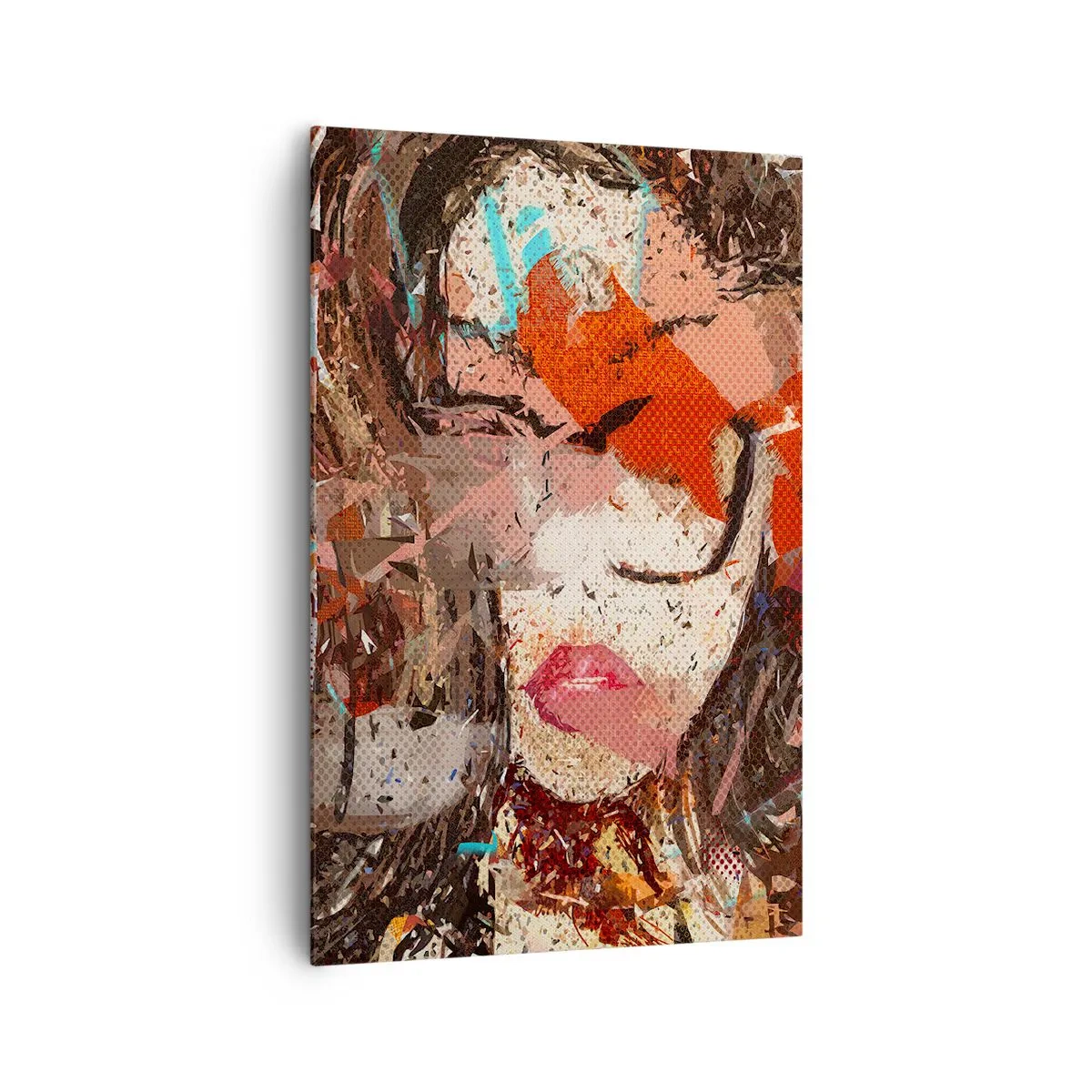 Impression sur toile - Image sur toile - Portrait abstrait d'une femme aux couleurs intenses - 80x120cm - Personne ne sait ce que tu es vraiment - Décoration murale moderne pour le salon et la chambre ARTTOR