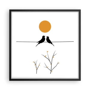 Affiche dans un cadre noir - Poster - Soirée pour rossignols - 50x50 cm