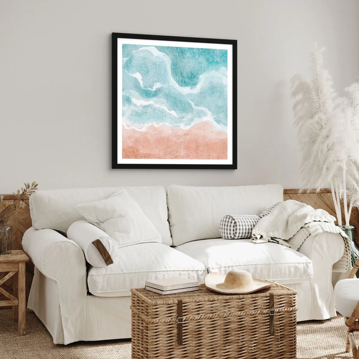 Affiche dans un cadre noir - Poster - Abstraction du nuage - 60x60 cm