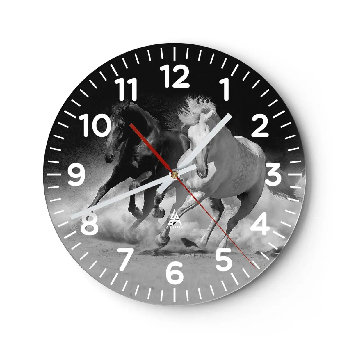 Horloge murale - Pendule murale - Galop de la liberté - 30x30 cm