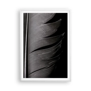 Affiche dans un cadre blanc - Poster - La plume – un design magnifique - 70x100 cm