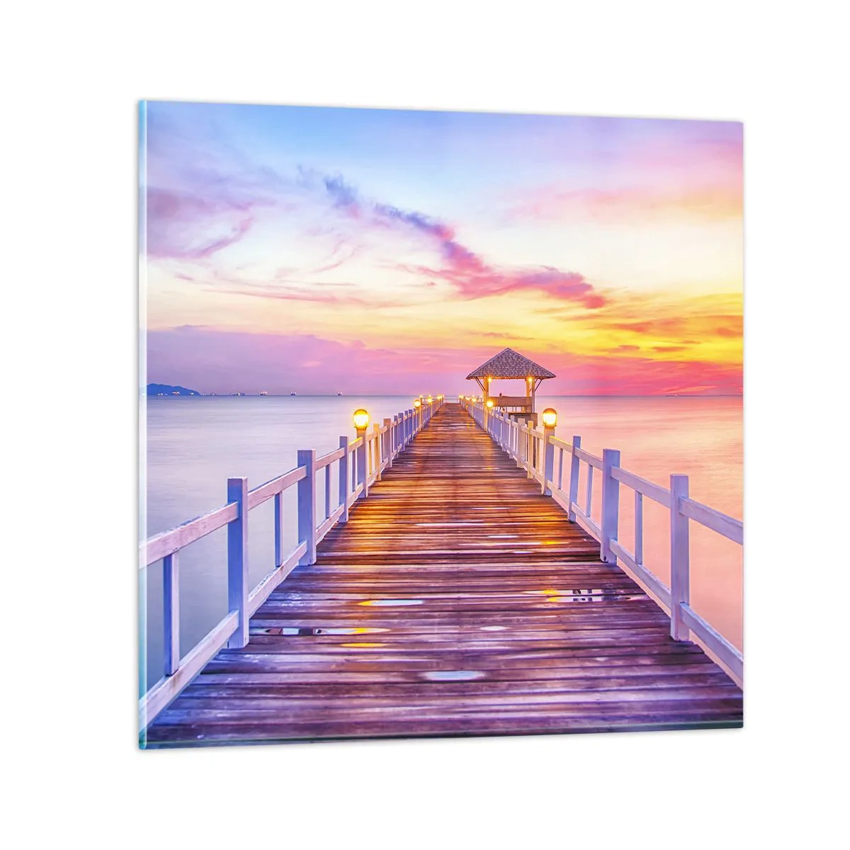 Impression sur verre - Image sur verre - Le silence lilas-doré du soir - 30x30 cm