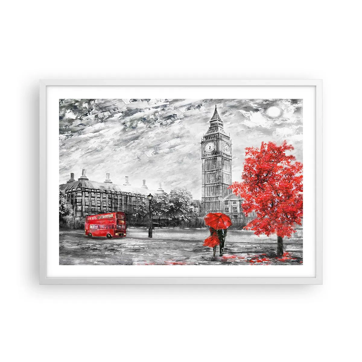 Affiche dans un cadre blanc - Poster - Une journée passionnante - 70x50 cm