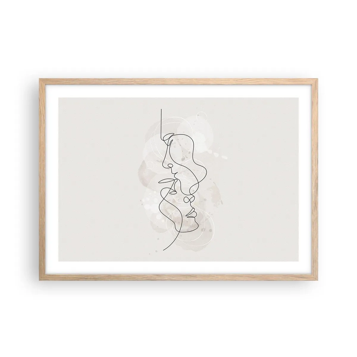 Affiche dans un chêne clair - Poster - Emmêlé dans une étreinte - 70x50 cm