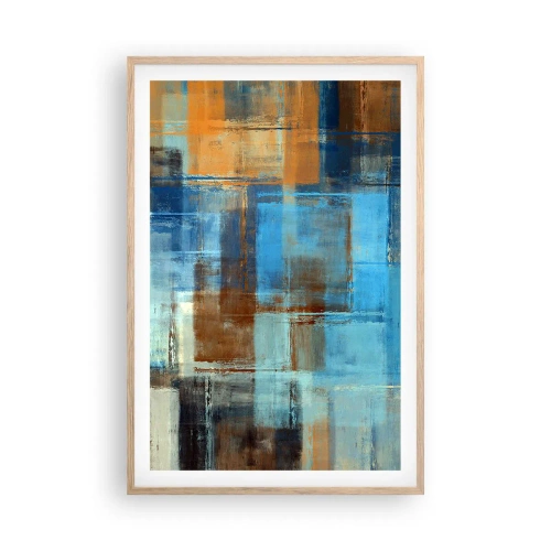 Affiche dans un chêne clair - Poster - A travers le voile bleu - 61x91 cm