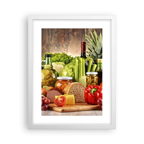 Affiche dans un cadre blanc - Poster - Fumé, cuit au four et mariné - 30x40 cm