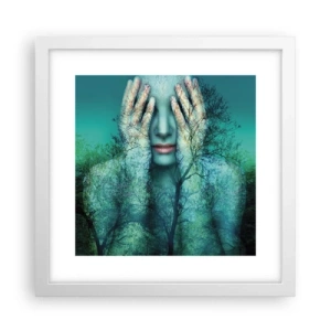 Affiche dans un cadre blanc - Poster - immergé dans l'azur - 30x30 cm