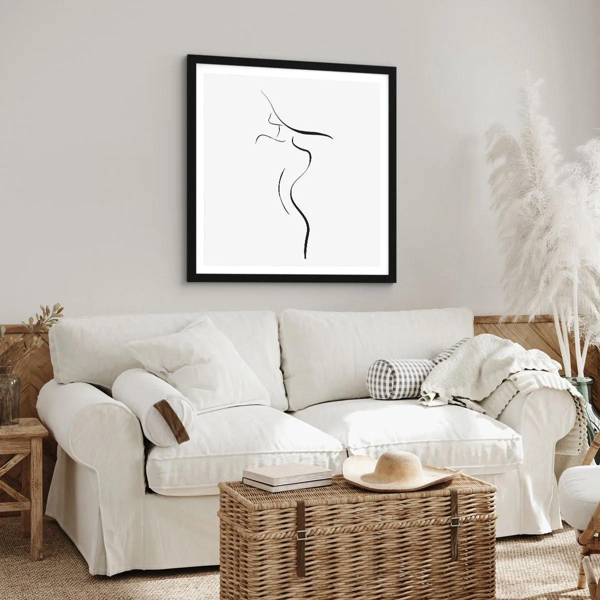 Affiche dans un cadre noir - Poster - Insaisissable comme une vague - 60x60 cm