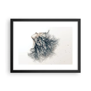 Affiche dans un cadre noir - Poster - Écouter le murmure des arbres - 40x30 cm