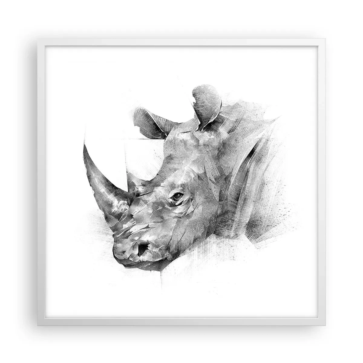 Affiche dans un cadre blanc - Poster - Potrait africain - 60x60 cm