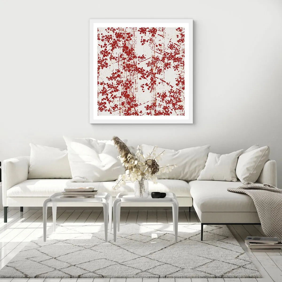 Affiche dans un cadre blanc - Poster - Comme un calicot ancien - 60x60 cm